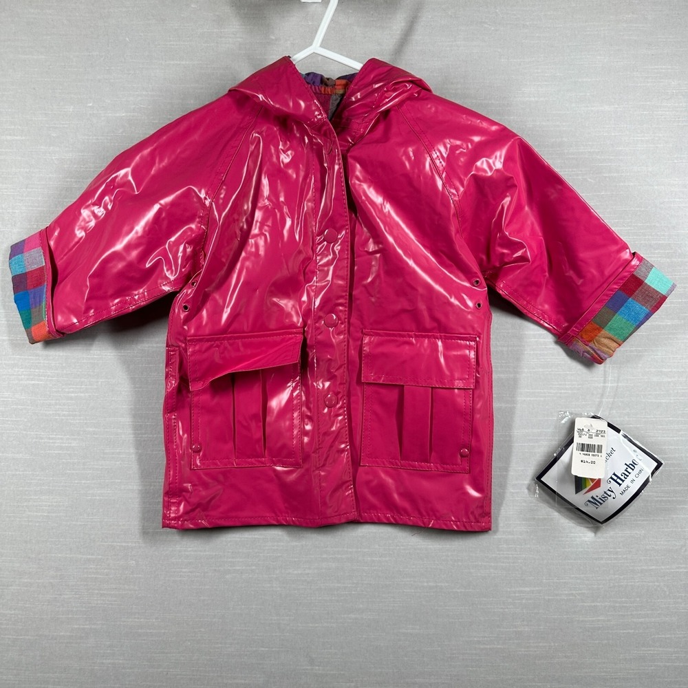 Vintage Misty Harbor Coat Girls 2T Pink Rain Jacket Spring Colorful Cute Little